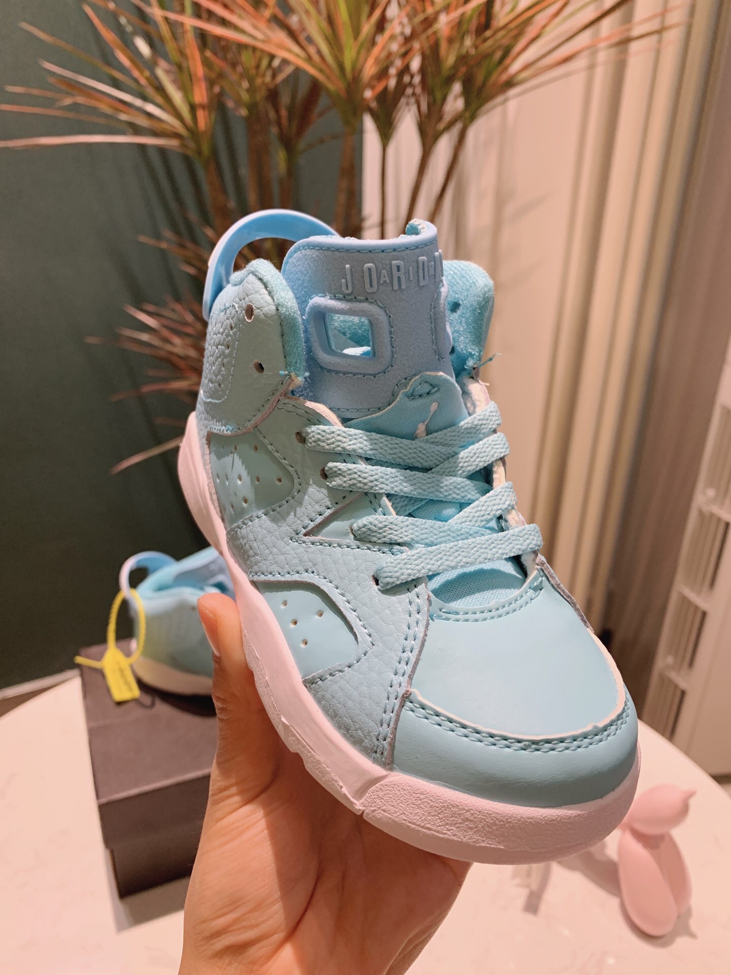 2019 Kids Air Jordan 6 Baby Blue White Shoes